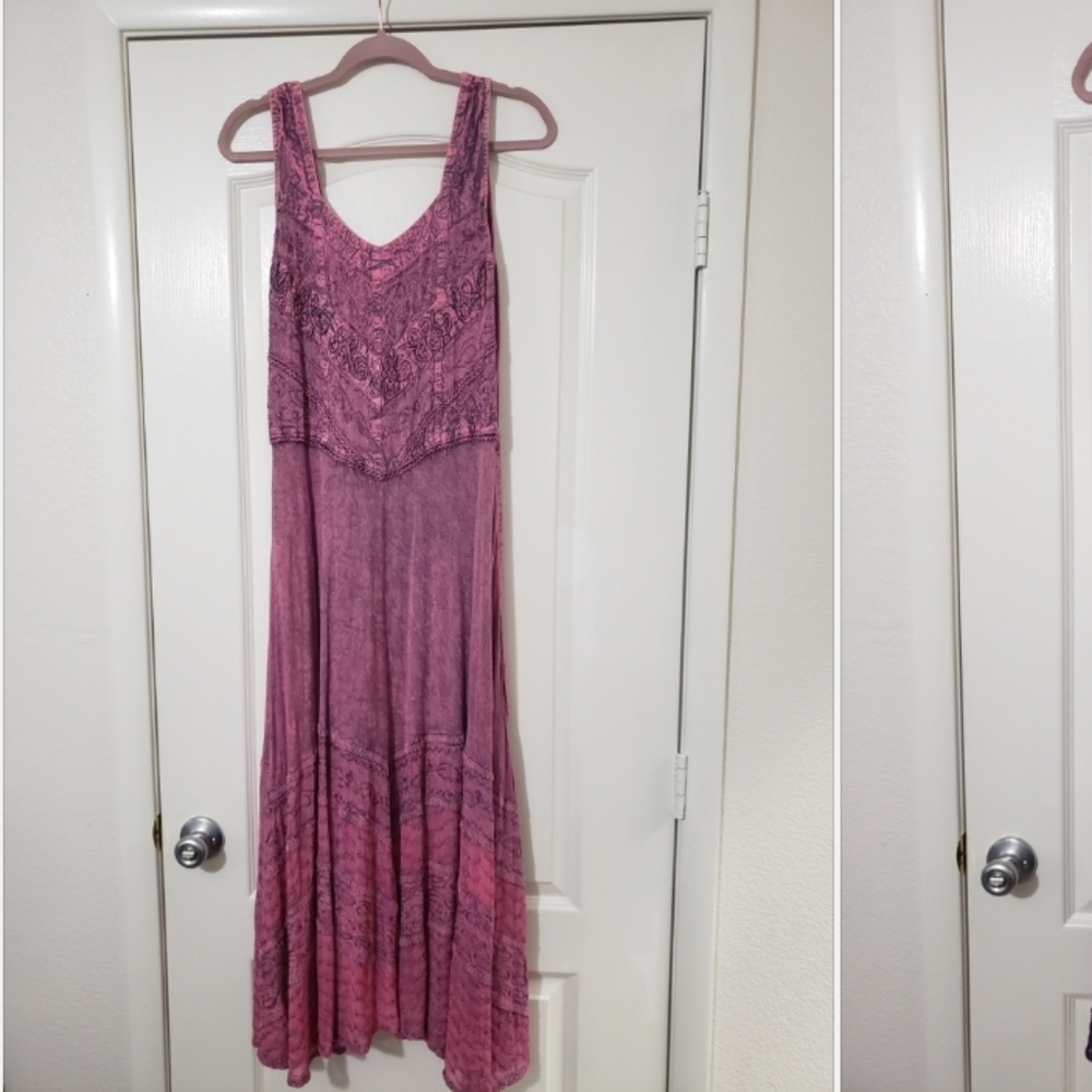 Embellished Rose colored Maxi Dress